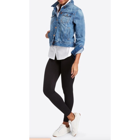 Spanx Look at Me Now Seamless Leggings, Black, Sz M, Double Layer Waistband - Picture 1 of 9